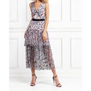 Self Portrait Constellation Tiered Midi dress Size 6